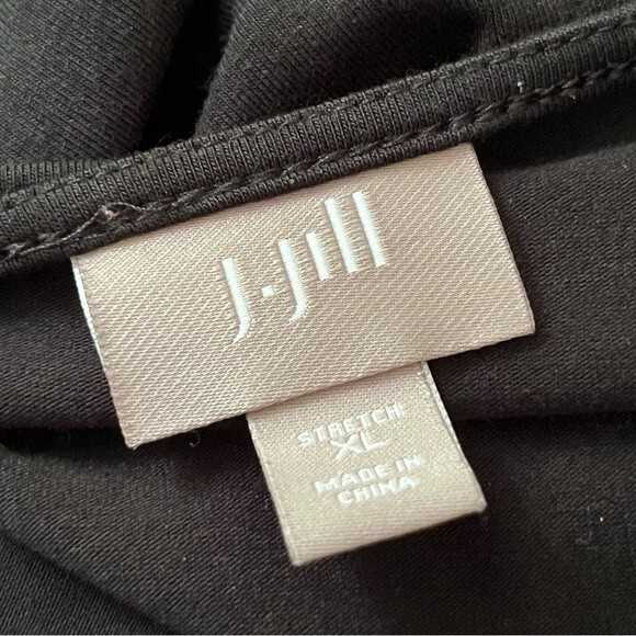 J. JILL DRESS SIZE XL BLACK COTTON STRETCH LONG SLEEVE ROLL CUFF - Picture 6 of 7